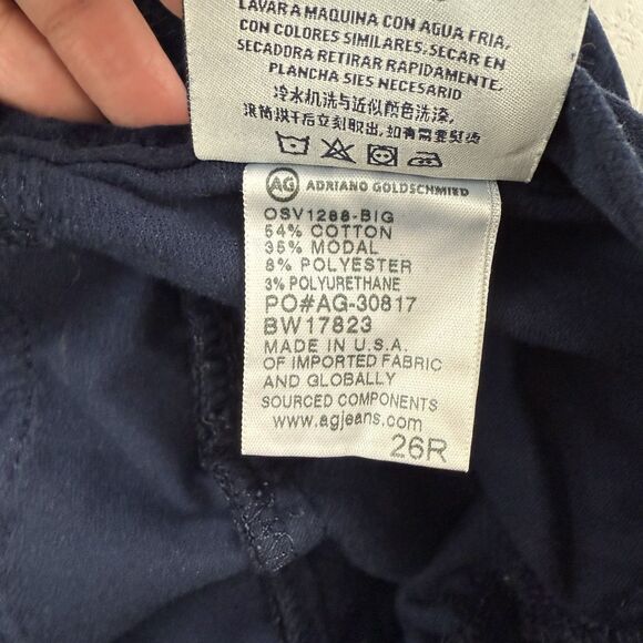 AG Adriano Goldschmied Velvet The Legging Super Skinny Pants Size 26 R Blue USA - Picture 10 of 15